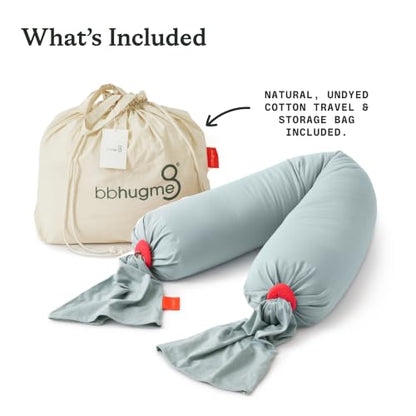 bbhugme Pregnancy Pillow, Eucalyptus - Adjustable Firmness & Shape - color: Eucalyptus