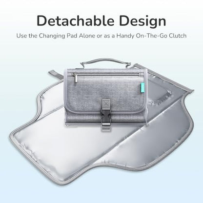 Alatino Portable Diaper Changing Pad, Wipe Clean, 24x22,Austere Grey - color: Austere Grey