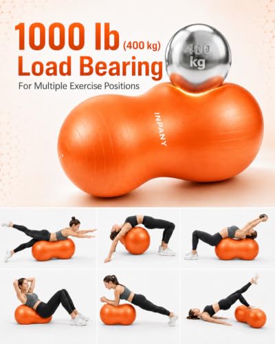 INPANY Peanut Exercise Ball for Labor, Physical Therapy & Fitness - color: Orange