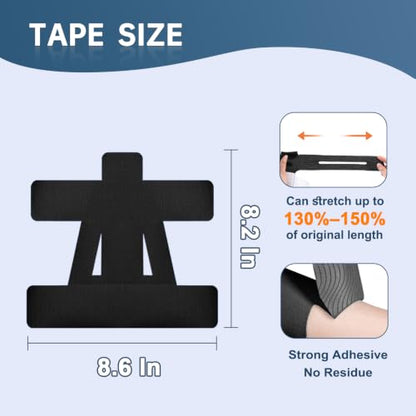 Precut Kinesiology Tape for Shoulder, 20 Pcs, Black - color: Black, size: 20 Pcs