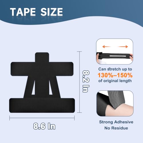 Precut Kinesiology Tape for Shoulder, 10 Pcs, Black - color: Black, size: 10 Pcs