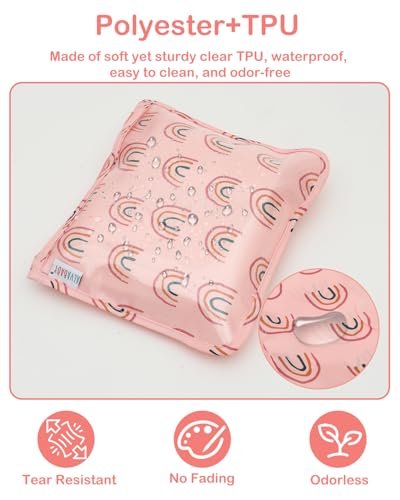 ALVA 3pcs Mess-Proof Travel Pouches,TSA Approved Toiletry Bag,Makeup Bag - color: Hand-painted rainbow