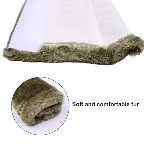 MOONET Universal Soft Faux Sheepskin Seatbelt Covers, 2 Pack (Olive) - color: Olive