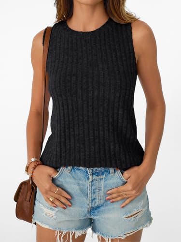 AUTOMET Womens Tank Tops Sleeveless Summer Basic Soft Clothes 2026 - color: Black, size: X-Large