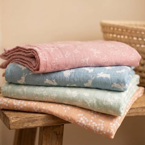 Muslin Swaddle Blankets for Newborn, Cotton Receiving Blanket - color: Neutral
