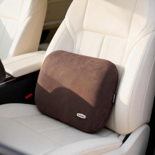 Latex Soft Lumbar Pillow for Recliner Chair Pad Lower Back Pain Relax Brown - color: Brown