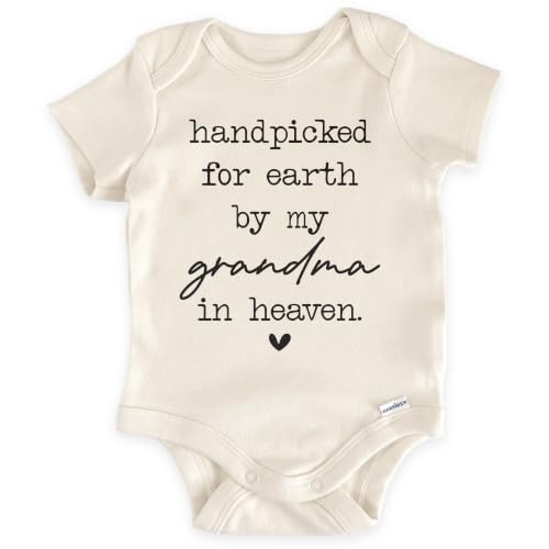 Handpicked For Earth By My Grandma In Heaven Bodysuit (0-3 Months, Natural)