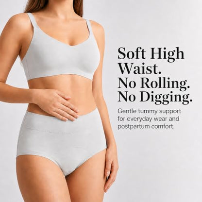 Period Underwear for Women, Leak Proof Menstrual Panties Multi-pack, High Waisted Cotton Full Coverage Briefs - color: Black/Nude/Light Grey, size: X-Large