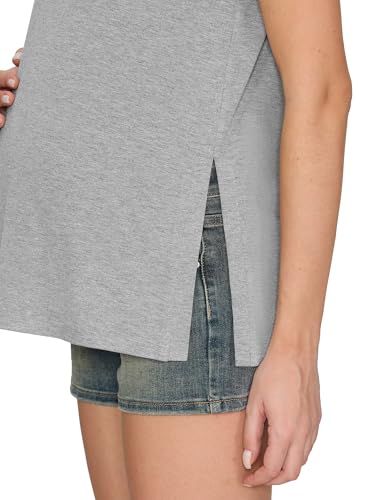 Women's Maternity Shirts, Crew Neck Maternity Top Short Sleeve - color: Light Gray, size: Small
