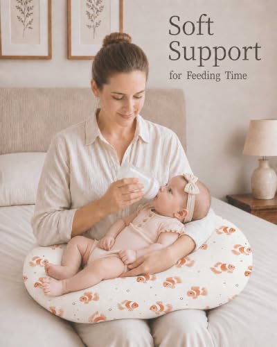 Nursing Pillow Covers 2 Pack, Stretchy Breastfeeding Pillow Covers for Baby - color: Nemo Dots