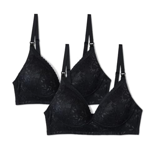 Amazon Essentials Women's Lined All Over Stretch Lace Maternity Nursing Bra, Pack of 2 - size: 36DD