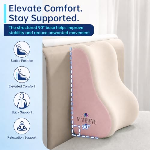 Memory Foam Wedge Pillow, Contoured Firm 50D Support, Pink Grey - color: Pink Grey