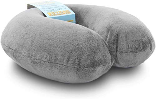 Travel Neck Pillow Washable Cover Comfortable Memory Foam Airplane Travel Accessories Essentials Plane Neck Support Pillow for Neck Pain Relief and Sleeping Grey - color: Grey