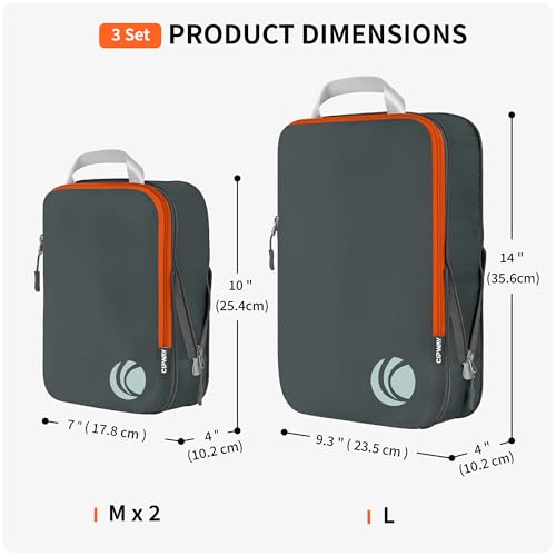 Cipway Compression Packing Cubes Set (Grey 3pcs) - color: Grey, size: 3PCS