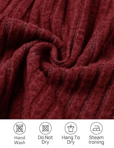 CzzzyL Womens Nursing Fall Dresses Square Neck Knit Sweater with Pockets - color: Red, size: Small