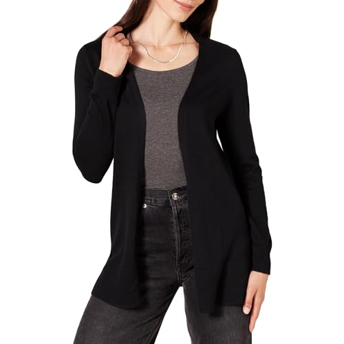 Amazon Essentials Women's Lightweight Long-Sleeve Open-Front Long Cardigan Sweater, Regular Fit - color: Black, size: 1X