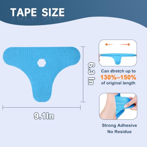 Precut Kinesiology Tape for Ankle, 20 Pcs, Blue - color: Blue