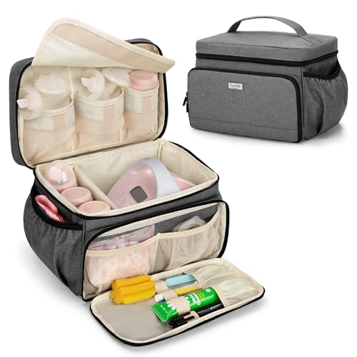 LUXJA Breast Pump Bag Compatible with Spectra S1 and S2, Gray - color: Gray