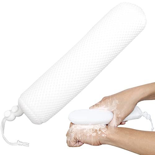Back Bath Brush with Sponge, 15.35"Back Scrubber with Anti-Slip Long Handle - size: White (Head Only)