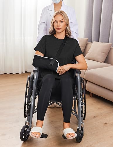 Deyeek Post Surgery Shirts for Women Tear Away Snap Open Back Hospital Tops - color: Black, size: Large