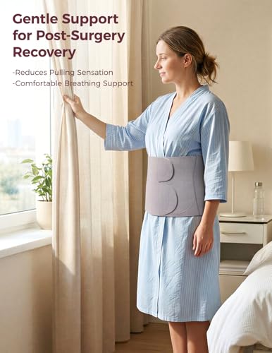 Momcozy Ergowrap Petite Belly Binder, 3D Lifting & Ergonest Back Support - color: 9" / Gray, size: Medium