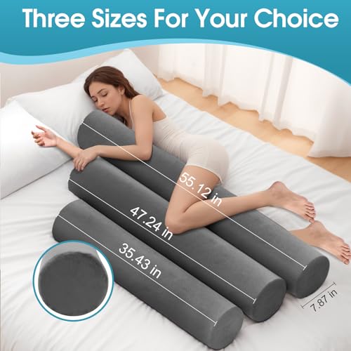 SereneCloud Memory Foam Body Pillow for Bed, 47" Long Bed Pillow for Adults - size: 47 inch