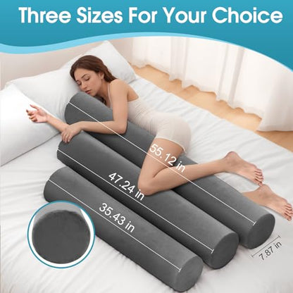 SereneCloud Memory Foam Body Pillow for Bed, 47" Long Bed Pillow for Adults - size: 47 inch