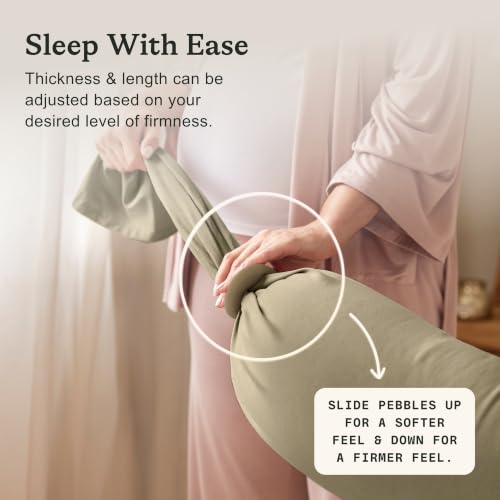 bbhugme Pregnancy Pillow, Dusty Olive - Adjustable Firmness & Shape - color: Dusty Olive