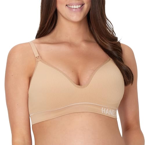 Hanes Women's Maternity Nursing Bra, Seamless Wireless Nursing Bralette for Women, Adjustable Straps - color: Deep Glow, size: Medium