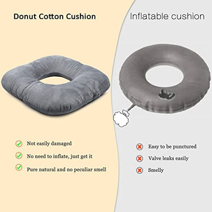 Hshbxd Donut Pillow, Tailbone Cushion for Wheelchair, Office and Travel - color: New Grey