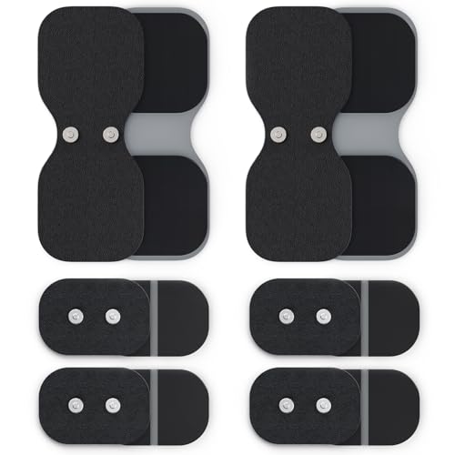 AUVON Wireless TENS Unit Electrode Pads 12 Pcs, 2 Sizes, Latex-Free - color: Black