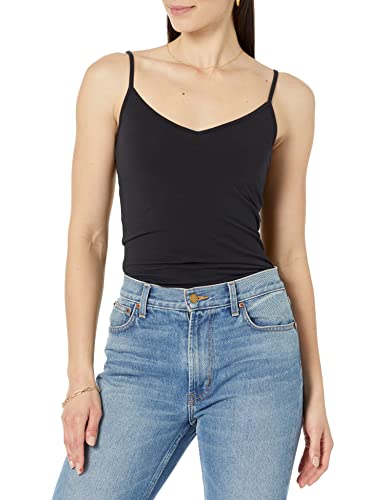 Amazon Essentials Women's Slim-Fit V-Neck Cami, Pack of 4 - color: Black, size: X-Small