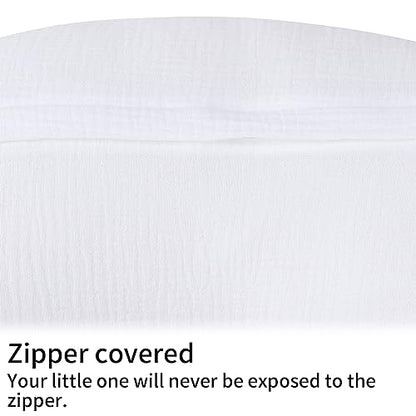 Onacosht Muslin Nursing Pillow Cover, 100% Cotton, Soft & Breathable, White - color: White