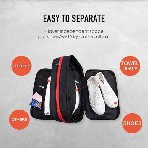 Bee Nesting 15L Compression Packing Cube Large Travel Organizer - color: Black Red, size: 15L