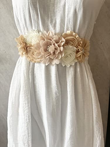 Wedding flowers sash belt Pregnancy sash maternity sashes - color: Champagne