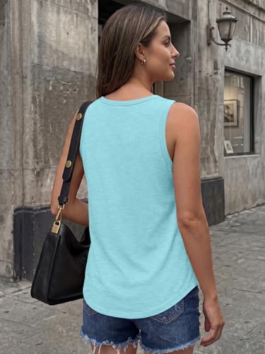 AUTOMET Women's Square Neck Tank Top - color: Aqua, size: 3X-Large