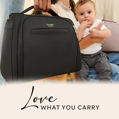 JuJuBe Insulated Bottle Bag, 3-Bottle Breastmilk Cooler with Shoulder Strap - color: Black
