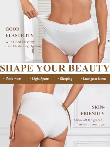 Cotton Underwear for Women High-Waisted Ladies Panties Brief 5 Pack - size: Small