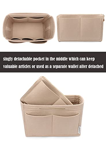 LEXSION Felt Purse Organizer Insert, Tote Bag Shaper Dividers with 5 Sizes - color: Beige, size: Regular X-Large