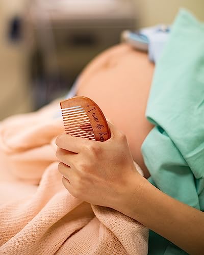 Levfla Pregnancy and Birth Affirmation Cards Wooden Engraved Labor Comb - size: Affirmation Cards & Comb