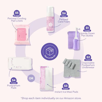PurComfy 18 Pcs Postpartum Essentials Recovery Kit for New Mom
