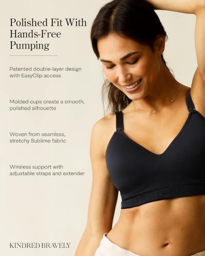 Kindred Bravely Sublime Contour Hands Free Pumping & Nursing Bra, Wireless - color: Beige, size: Small-Medium