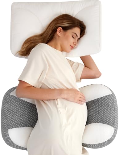 Momcozy Portable Pregnancy Pillow - Adjustable W Shaped Maternity Pillow - size: Plus Size