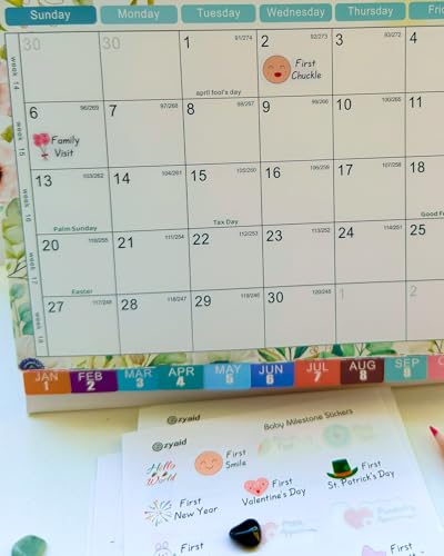 Ezyaid Baby Milestone Planner Stickers for First Year, 6 Sheets