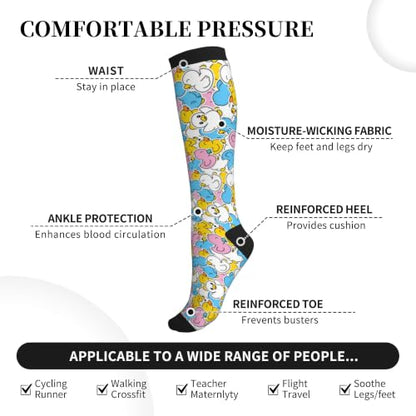 Compression Socks Women and Men 15-20mmHg-Circulation Support Socks for Athletic Running Cycling - color: Duck