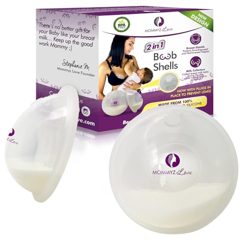 Mommyz Love Breast Shells & Milk Catcher for Breastfeeding with Plugs - size: With Plugs - 2 Pack