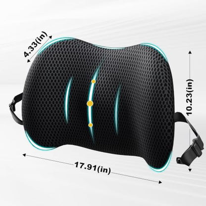BYMECOST Lumbar Support Pillow for Car, Memory Foam Car Back Cushion - color: Black Breathable 4d Mesh