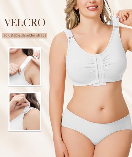 BRABIC Surgical Bra for Post Surgery Mastectomy Compression - color: White, size: XX-Large