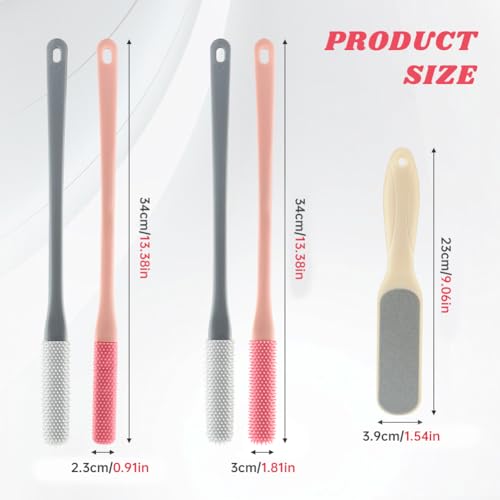 4Pcs 13.38" Toe Cleaning Brush with 1 Double Side Foot File