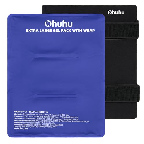 Ohuhu Ice Pack for Injuries Reusable X-Large 14"x11" Hot Cold Pack Wrap - color: Blue, size: 14"x11"(1 Pack)